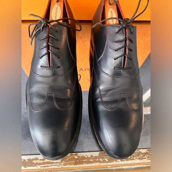 Louis Vuitton Mens Blue Leather lace up Oxfords - Picture 3 of 12